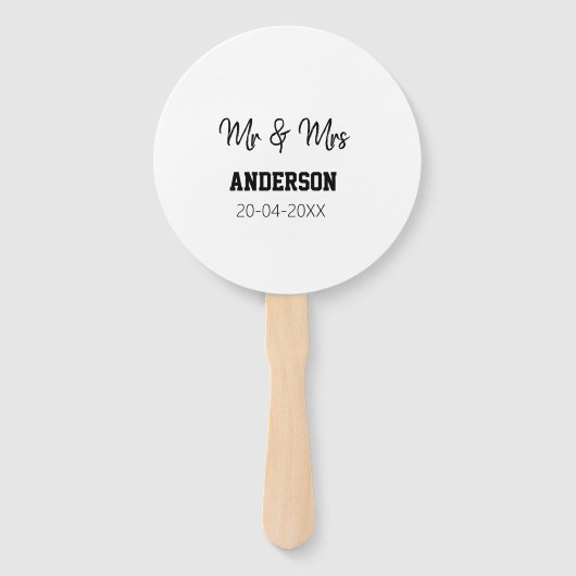 家族の名前を追加する日付結婚式の引き出物g ハンドファン (正面)