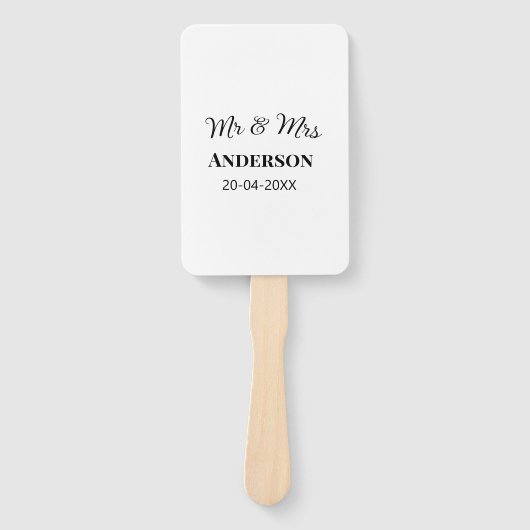 家族の名前を追加する日付結婚式の引き出物g ハンドファン (正面)