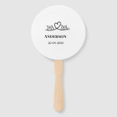 家族の名前を追加する日付結婚式の引き出物g ハンドファン (裏面)