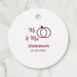 家族の名前を追加する日付結婚式の引き出物g フェイバータグ