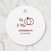 家族の名前を追加する日付結婚式の引き出物g フェイバータグ (裏面)