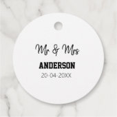 家族の名前を追加する日付結婚式の引き出物g フェイバータグ (裏面)