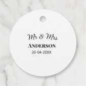 家族の名前を追加する日付結婚式の引き出物g フェイバータグ (裏面)