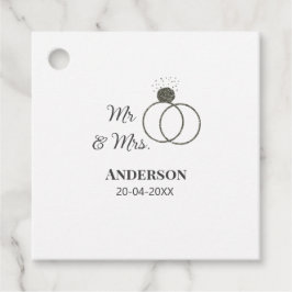 家族の名前を追加する日付結婚式の引き出物g フェイバータグ