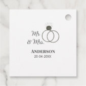 家族の名前を追加する日付結婚式の引き出物g フェイバータグ (裏面)