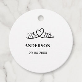 家族の名前を追加する日付結婚式の引き出物g フェイバータグ