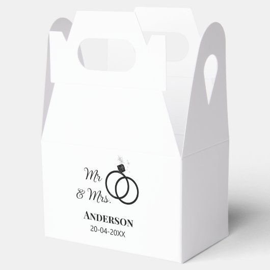 家族の名前を追加する日付結婚式の引き出物g フェイバーボックス (オープン)