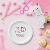 家族の名前を追加する日付結婚式の引き出物g ペーパープレート (パーティー)