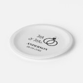 家族の名前を追加する日付結婚式の引き出物g ペーパープレート (アングル)