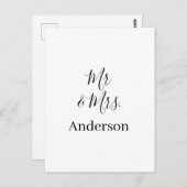 家族の名前を追加する日付結婚式の引き出物g ポストカード (正面/裏面)