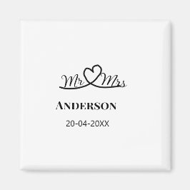 家族の名前を追加する日付結婚式の引き出物g マグネット