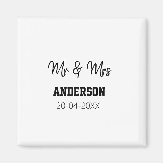 家族の名前を追加する日付結婚式の引き出物g マグネット (正面)