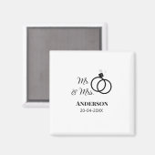 家族の名前を追加する日付結婚式の引き出物g マグネット (正面/裏面)