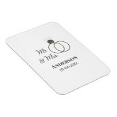 家族の名前を追加する日付結婚式の引き出物g マグネット (右側)