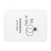 家族の名前を追加する日付結婚式の引き出物g マグネット (横)