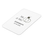 家族の名前を追加する日付結婚式の引き出物g マグネット (左側)