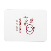 家族の名前を追加する日付結婚式の引き出物g マグネット (横)