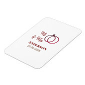 家族の名前を追加する日付結婚式の引き出物g マグネット (左側)