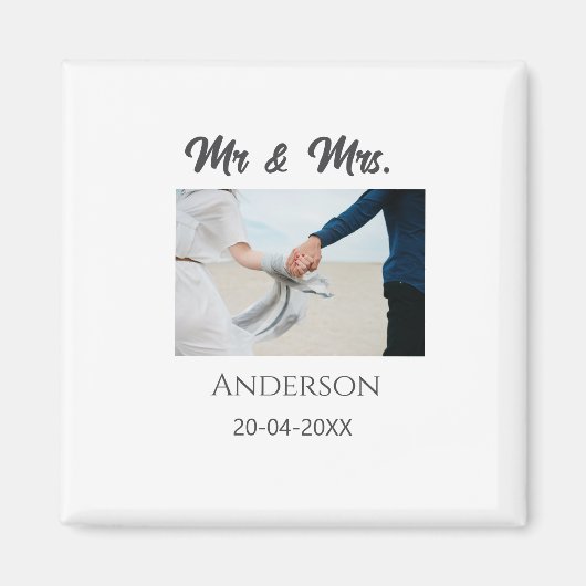 家族の名前を追加する日付結婚式の引き出物g マグネット (正面)