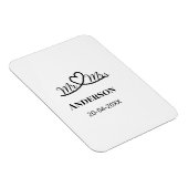 家族の名前を追加する日付結婚式の引き出物g マグネット (右側)