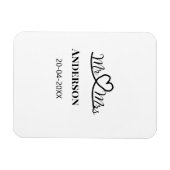 家族の名前を追加する日付結婚式の引き出物g マグネット (横)