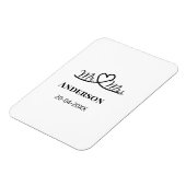 家族の名前を追加する日付結婚式の引き出物g マグネット (左側)