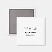 家族の名前を追加する日付結婚式の引き出物g マグネット (正面/裏面)