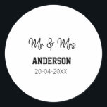 家族の名前を追加する日付結婚式の引き出物g ラウンドシール<br><div class="desc">デザイン</div>