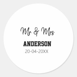 家族の名前を追加する日付結婚式の引き出物g ラウンドシール