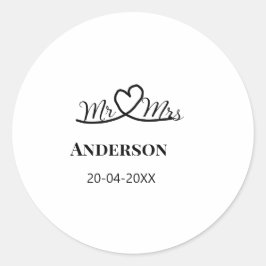 家族の名前を追加する日付結婚式の引き出物g ラウンドシール