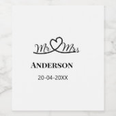 家族の名前を追加する日付結婚式の引き出物g ワインラベル (シングルラベル)