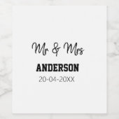 家族の名前を追加する日付結婚式の引き出物g ワインラベル (シングルラベル)