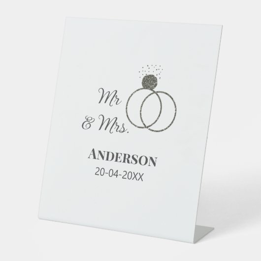 家族の名前を追加する日付結婚式の引き出物g 台座サイン (正面)
