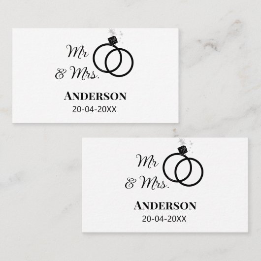 家族の名前を追加する日付結婚式の引き出物g 名刺 (正面/裏面)