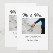 家族の名前を追加する日付結婚式の引き出物g 招待状 (正面/裏面)