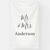 家族の名前を追加する日付結婚式の引き出物g 横断幕 (縦)