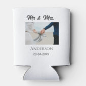 家族の名前を追加する日付結婚式の引き出物g 缶クーラー (裏面)