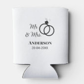 家族の名前を追加する日付結婚式の引き出物g 缶クーラー (裏面)