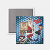 家族の名前を追加"サンタの素敵なリスト" マグネット (正面/裏面)