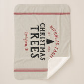 家族の名前クリスマスツリーファームグレインサック シェルパブランケット (正面)