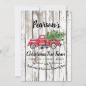 家族の名前クリスマスツリーファーム3フォトレッドトラック (正面)
