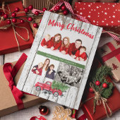 家族の名前クリスマスツリーファーム3フォトレッドトラック