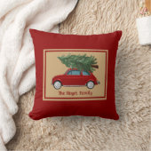 家族の名前クリスマスピロー素朴ルレッドプレイド クッション (ブランケット)