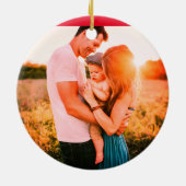 家族の名前クリスマスホリデー感謝年広告 セラミックオーナメント (裏面)