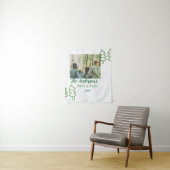 家族の名前グリーンクリスマスツリーの写真モダン タペストリー (インサイチュ)