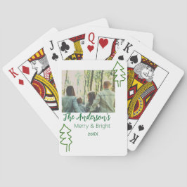 家族の名前グリーンクリスマスツリーの写真モダン トランプ