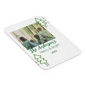 家族の名前グリーンクリスマスツリーの写真モダン マグネット (右側)