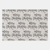 家族の名前シンプルクリスマス休暇クラフトラピン ラッピングペーパーシート (正面2)