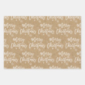 家族の名前シンプルクリスマス休暇クラフトラピン ラッピングペーパーシート (正面)