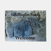 家族の名前スノーウィーフォレストサンシャインウェルカムドアマット ドアマット (正面)